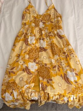 Abercrombie & Fitch Yellow Floral Maxi Sundress
